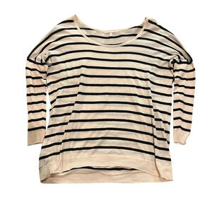 Victoria's Secret XS‎ pink & black striped pull over long sleeve, 100% cotton